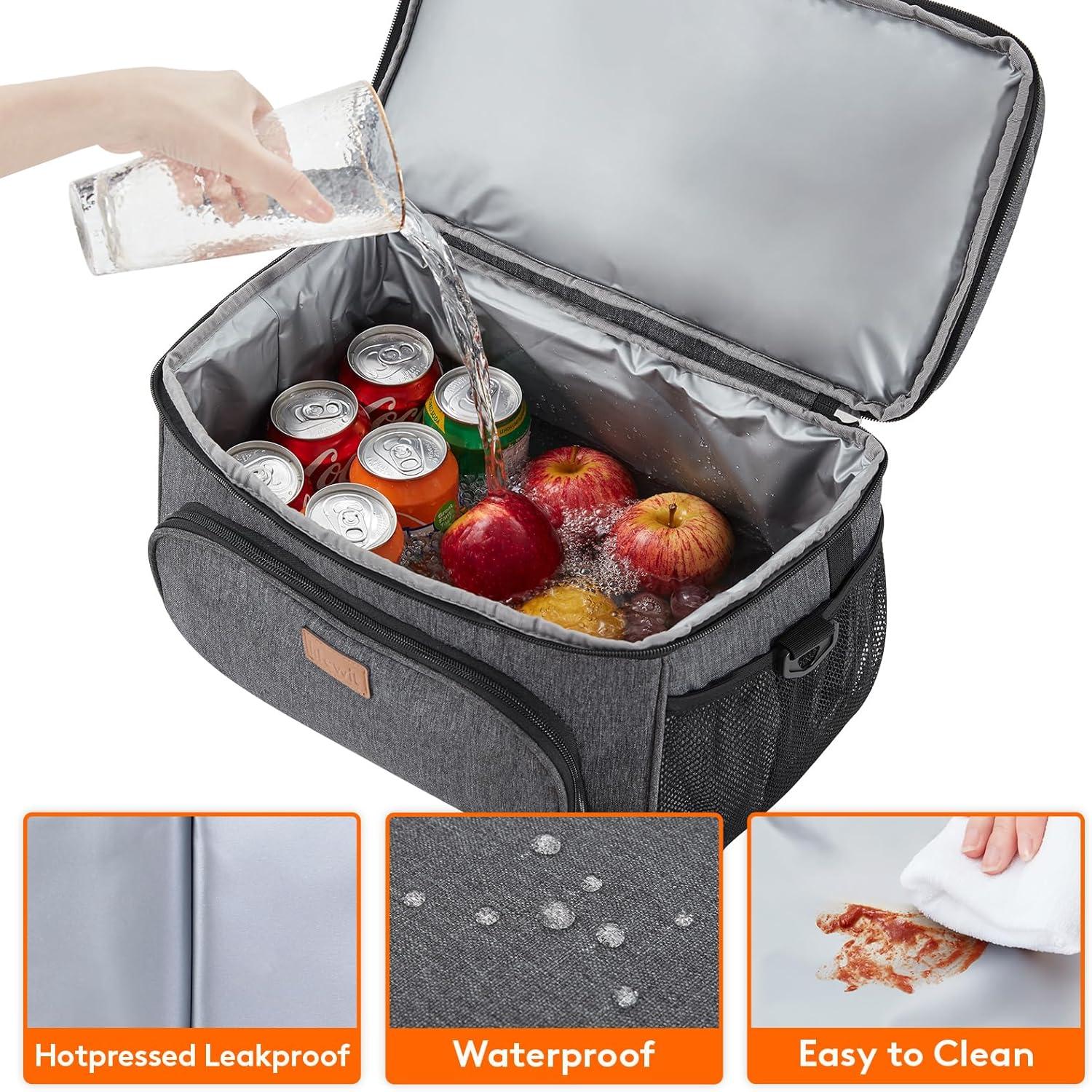 image:imageLifewit Insulated Cooler Bag 3248 Can Large Leakproof Beach Cooler Lightweight Portable Double Layer SoftSided Travel Ice Chest for Camping Kayaking Road Trips Grocery ShoppingDark Gray