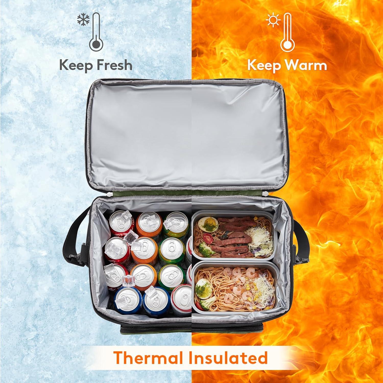 image:imageLifewit Insulated Cooler Bag 3248 Can Large Leakproof Beach Cooler Lightweight Portable Double Layer SoftSided Travel Ice Chest for Camping Kayaking Road Trips Grocery ShoppingGreen