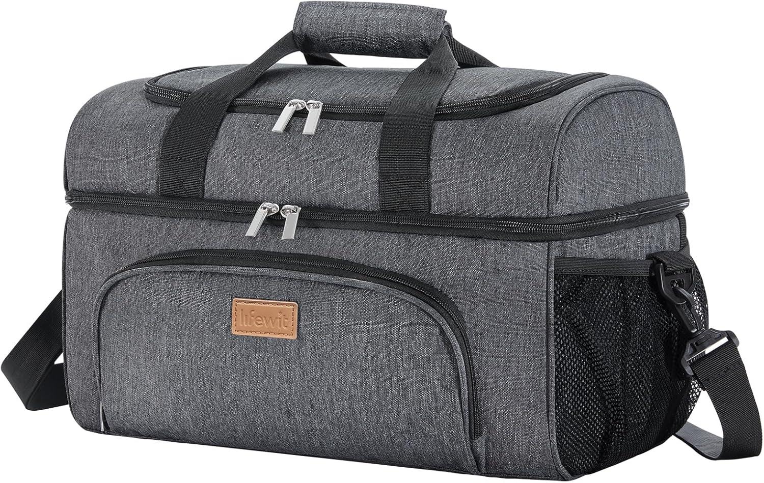 image:imageLifewit Insulated Cooler Bag 3248 Can Large Leakproof Beach Cooler Lightweight Portable Double Layer SoftSided Travel Ice Chest for Camping Kayaking Road Trips Grocery ShoppingDark Gray
