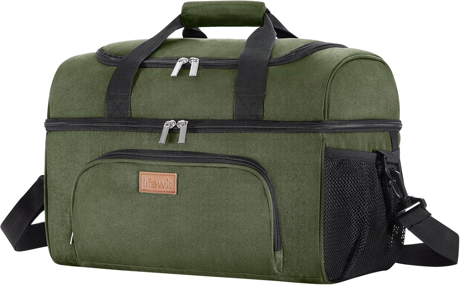 image:imageLifewit Insulated Cooler Bag 3248 Can Large Leakproof Beach Cooler Lightweight Portable Double Layer SoftSided Travel Ice Chest for Camping Kayaking Road Trips Grocery ShoppingGreen