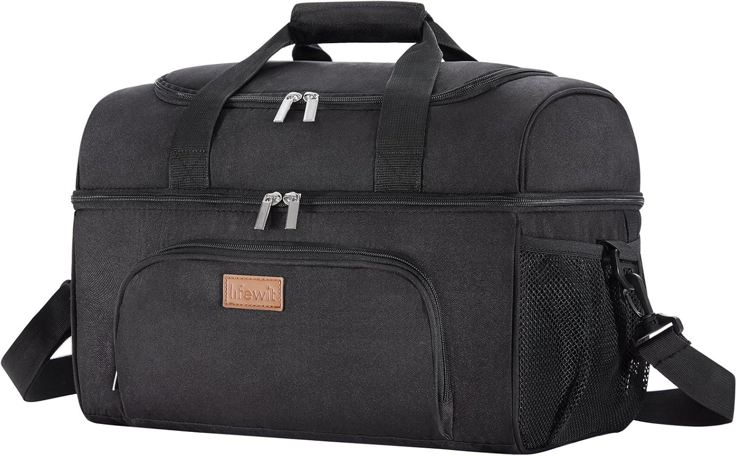 image:imageLifewit Insulated Cooler Bag 3248 Can Large Leakproof Beach Cooler Lightweight Portable Double Layer SoftSided Travel Ice Chest for Camping Kayaking Road Trips Grocery ShoppingBlack