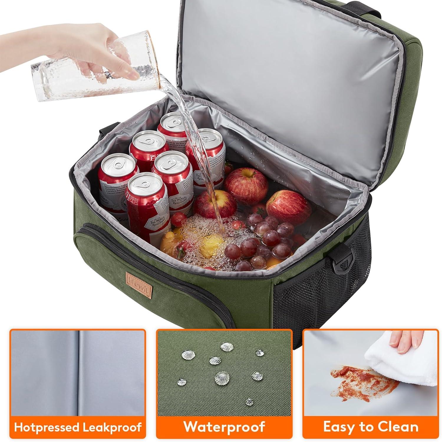 image:imageLifewit Insulated Cooler Bag 3248 Can Large Leakproof Beach Cooler Lightweight Portable Double Layer SoftSided Travel Ice Chest for Camping Kayaking Road Trips Grocery ShoppingGreen
