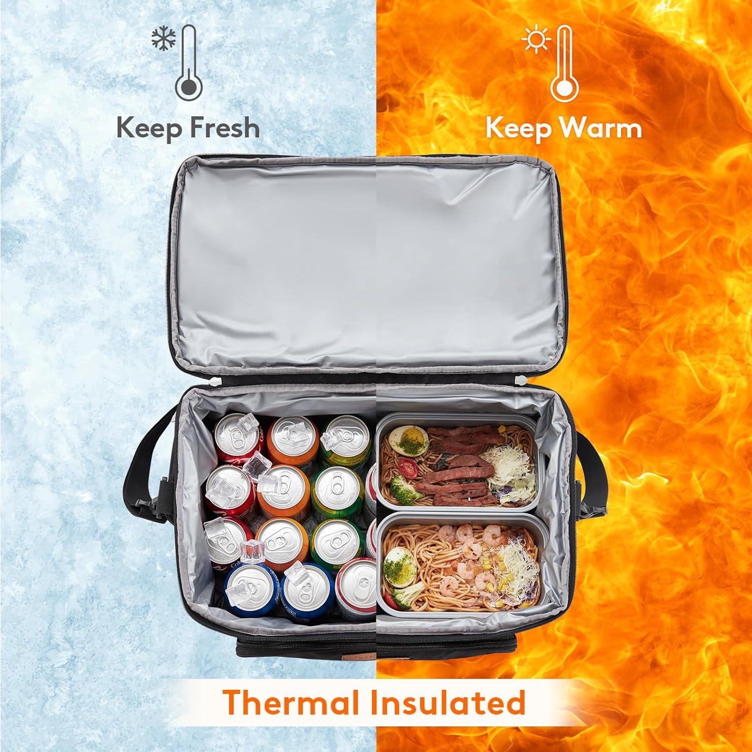 image:imageLifewit Insulated Cooler Bag 3248 Can Large Leakproof Beach Cooler Lightweight Portable Double Layer SoftSided Travel Ice Chest for Camping Kayaking Road Trips Grocery ShoppingBlack