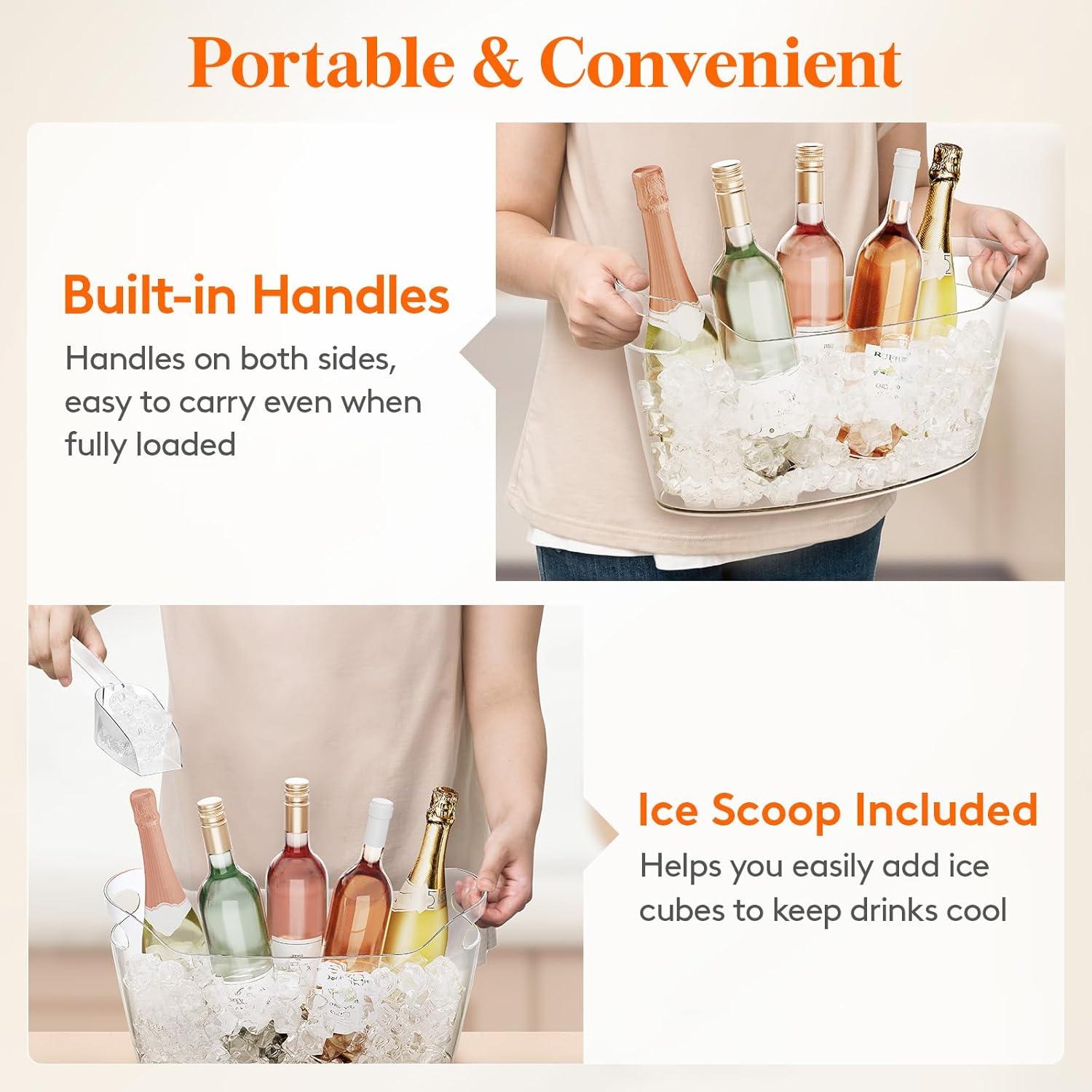 image:imageLifewit Large 65L Ice Bucket for Parties Portable Drink Bucket for Cocktail Bar Plastic Champagne Cooler for BeverageWineBeerJuice Mimosa Bar Supplies Chiller Tub with Scoop2