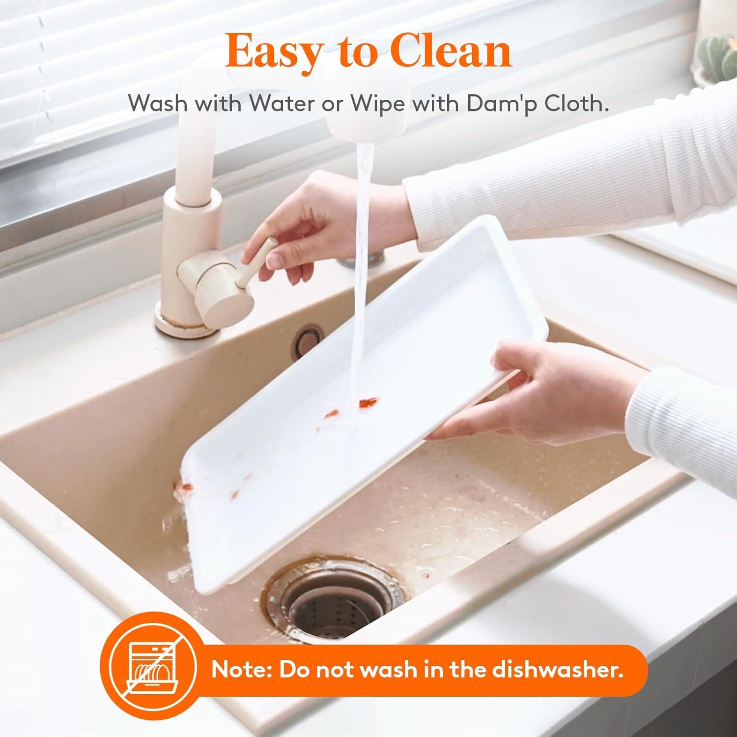 image:imageLifewit Large Plastic Serving Tray Set for Party Supplies 161412 inch Platters for Serving Food 3 PCS White Reusable Tray for Veggie Snack Fruit Cookies Dessert in KitchenPantry Organization6