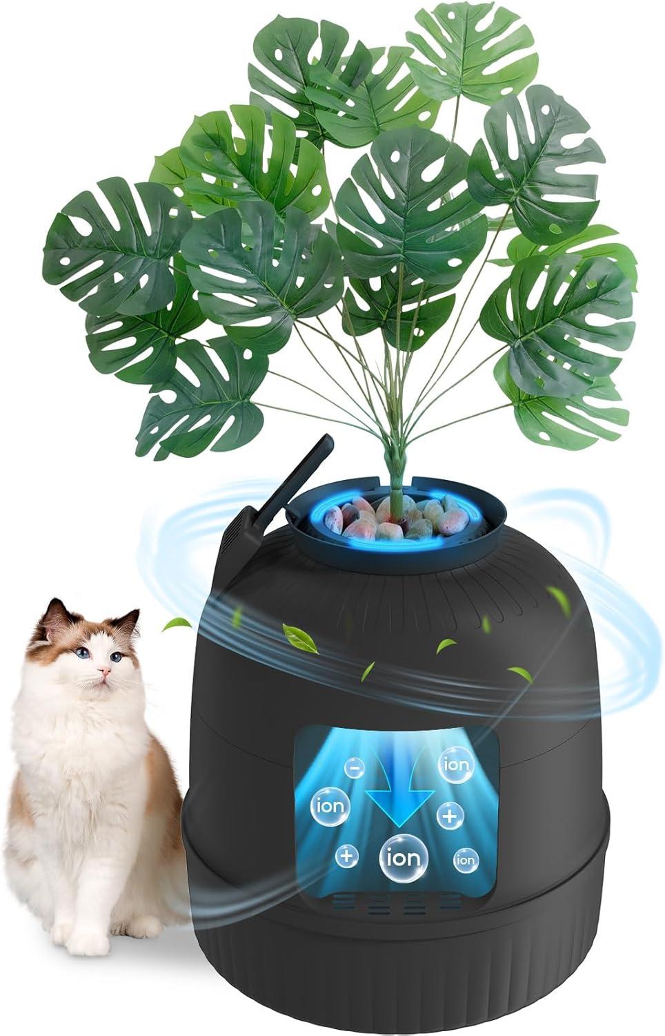 image:imageLifewit Litter Box Cat with Faux Plant amp Scoop Hidden Enclosure Litter Tray with Odor Control amp Carbon Filter in Living Room Bedroom Corner BlackBlack