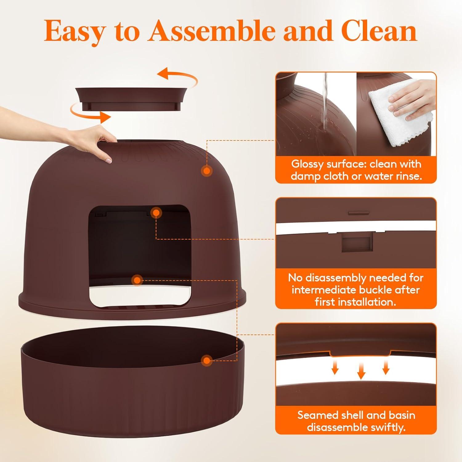 image:imageLifewit Litter Box Cat with Faux Plant amp Scoop Hidden Enclosure Litter Tray with Odor Control amp Carbon Filter in Living Room Bedroom Corner BlackBrown