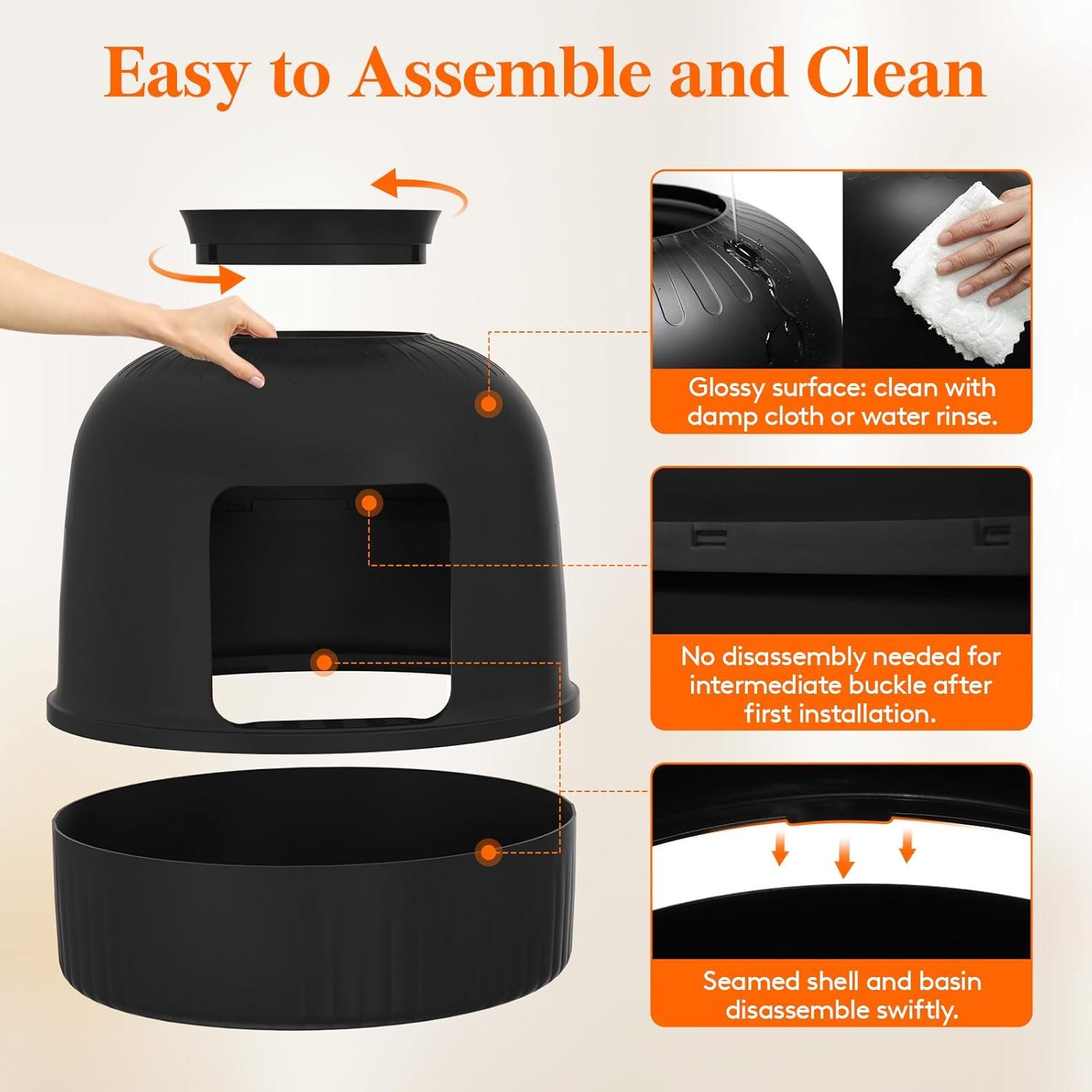 image:imageLifewit Litter Box Cat with Faux Plant amp Scoop Hidden Enclosure Litter Tray with Odor Control amp Carbon Filter in Living Room Bedroom Corner BlackBlack