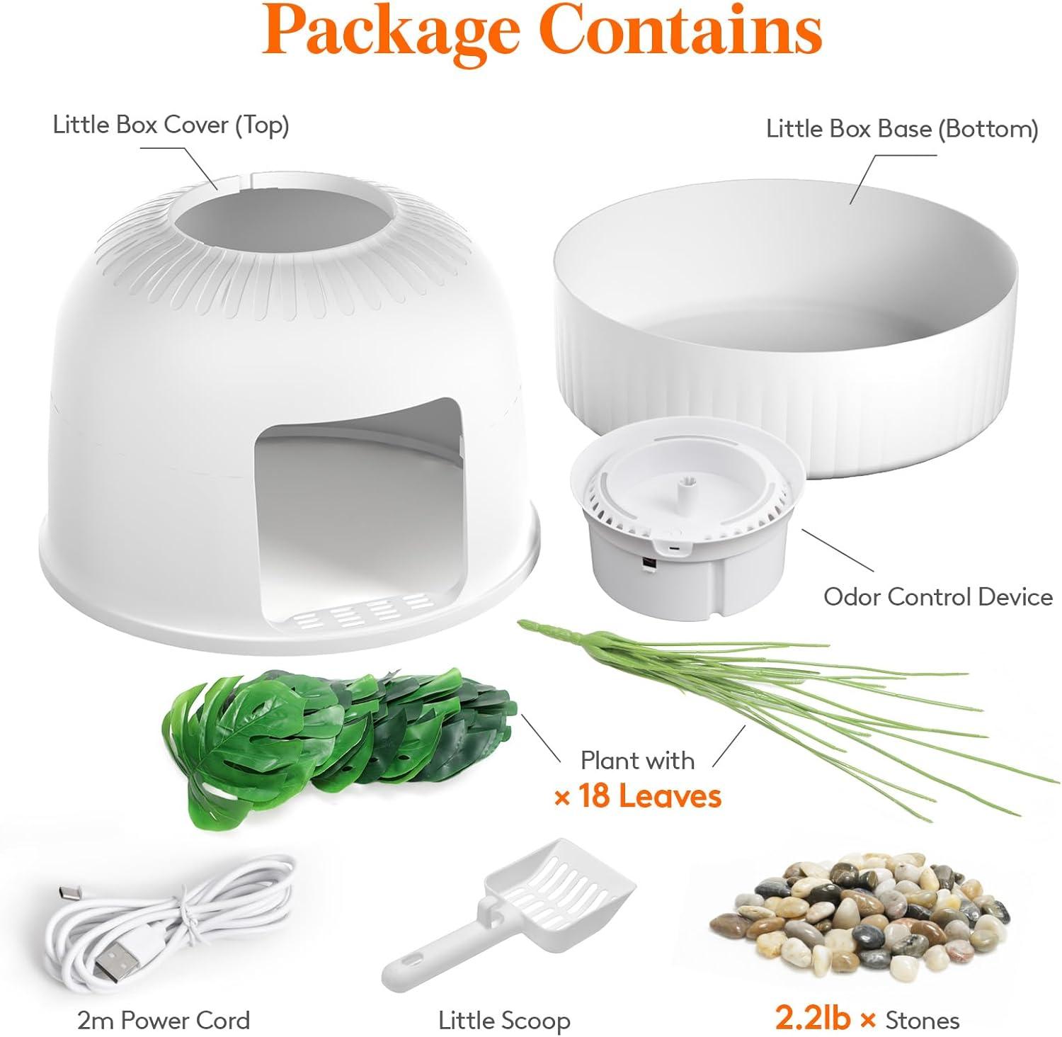 image:imageLifewit Litter Box Cat with Faux Plant amp Scoop Hidden Enclosure Litter Tray with Odor Control amp Carbon Filter in Living Room Bedroom Corner BlackWhite