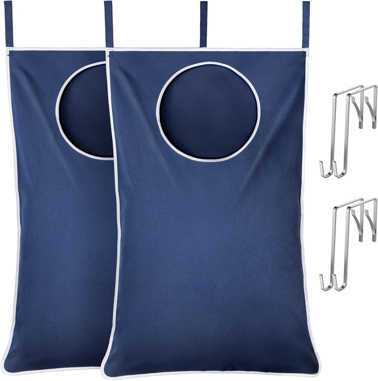 image:imageLifewit Over Door Laundry Hamper Large Collapsible Hanging Laundry Hamper Hanging Laundry Basket Bag for Bathroom Bedroom Dirty Clothes Storage Organizer Light GrayDark Blue