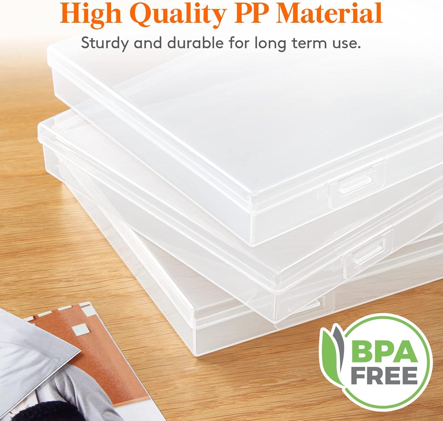 image:imageLifewit Photo Storage Box 5x7 Photo Case 9 pcs Inner Photo Storage Containers Clear Photo Boxes Seed Organizer Craft Storage Box for Cards Pictures Stamps Office Supplies with 1 Sheet Label StickerClear