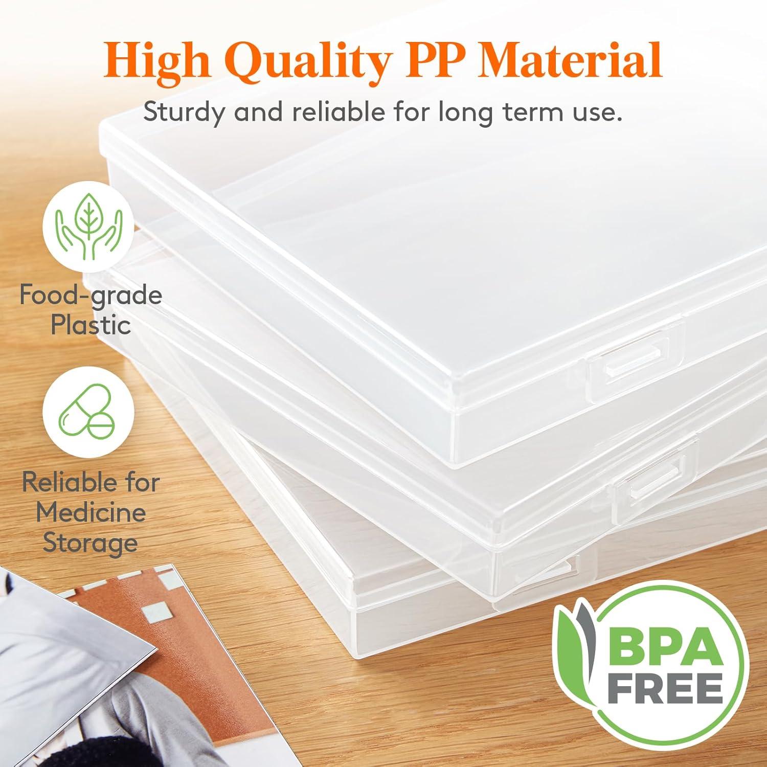 image:imageLifewit Photo Storage Box 5x7 Photo Case 9 pcs Inner Photo Storage Containers Clear Photo Boxes Seed Organizer Craft Storage Box for Cards Pictures Stamps Office Supplies with 1 Sheet Label StickerClear