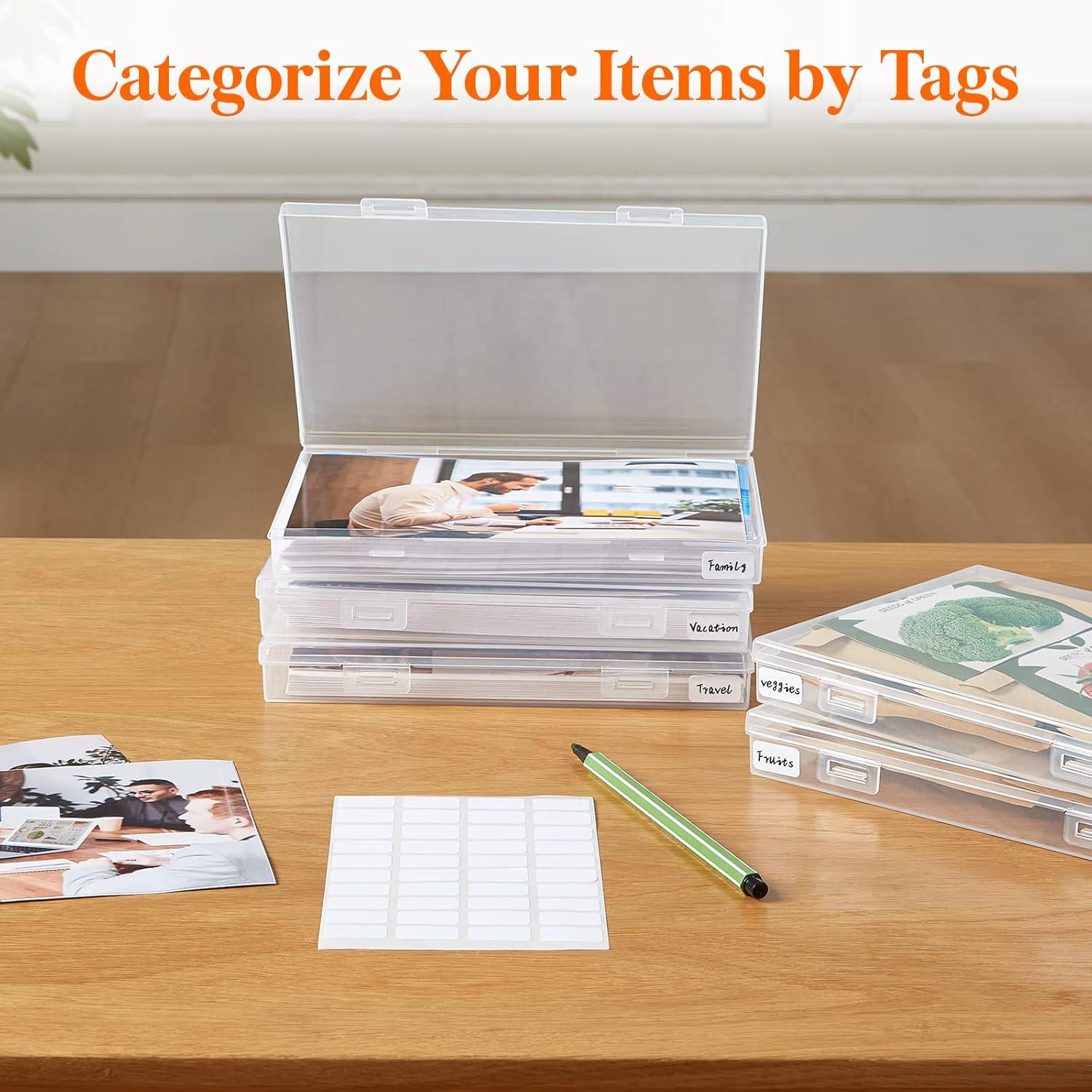 image:imageLifewit Photo Storage Box 5x7 Photo Case 9 pcs Inner Photo Storage Containers Clear Photo Boxes Seed Organizer Craft Storage Box for Cards Pictures Stamps Office Supplies with 1 Sheet Label StickerClear