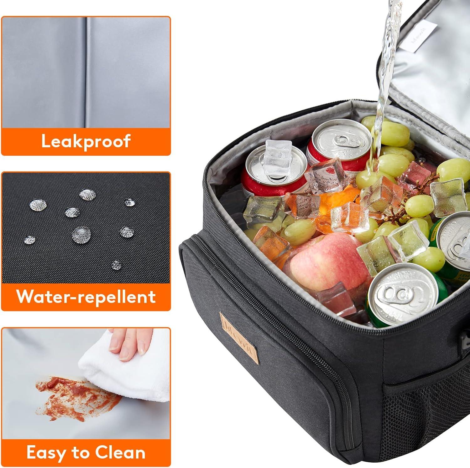 image:imageLifewit Reusable Insulated Lunch Bag Portable Cooler Freezable Soft Lunchbox Leakproof with Adjustable Shoulder Strap for Men Women Adult for Work Picnic or Travel 9L 12 Can BlackBlack