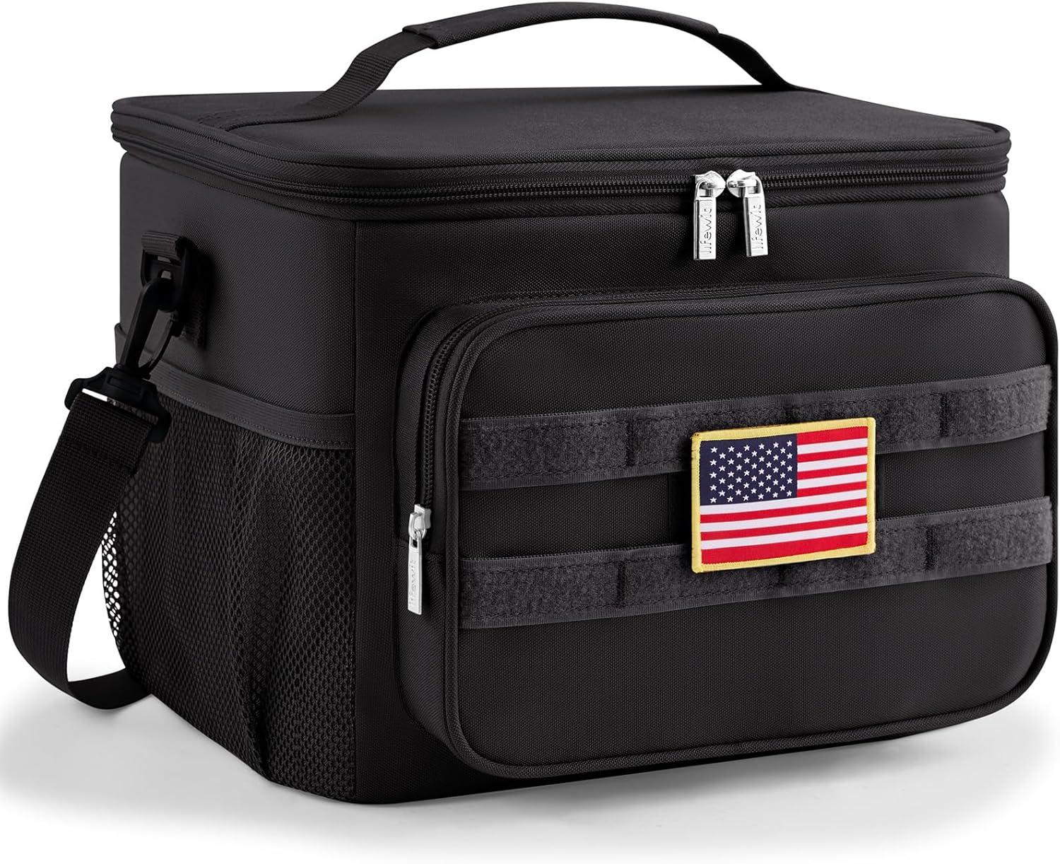 image:imageLifewit Tactical Lunch Box for Men Insulated Lunch Bag 9L 12Can BlackBlack
