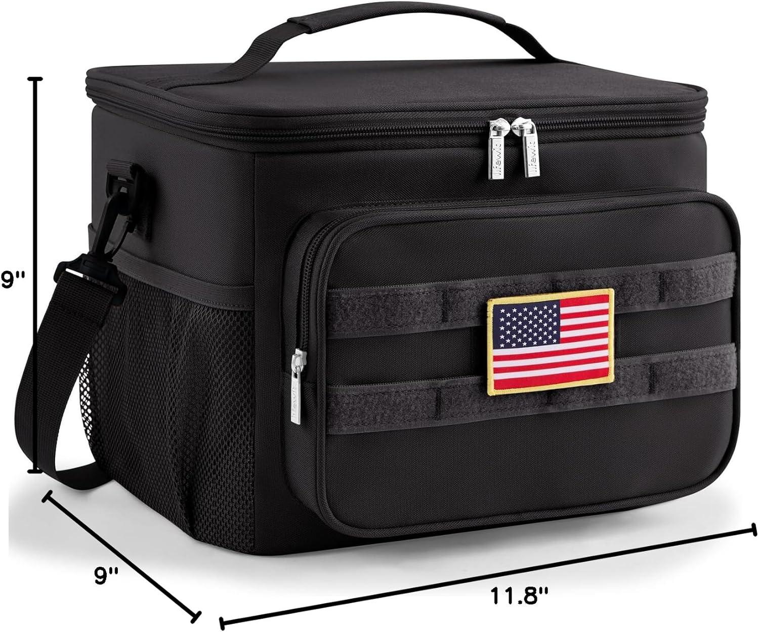 image:imageLifewit Tactical Lunch Box for Men Insulated Lunch Bag 9L 12Can BlackBlack