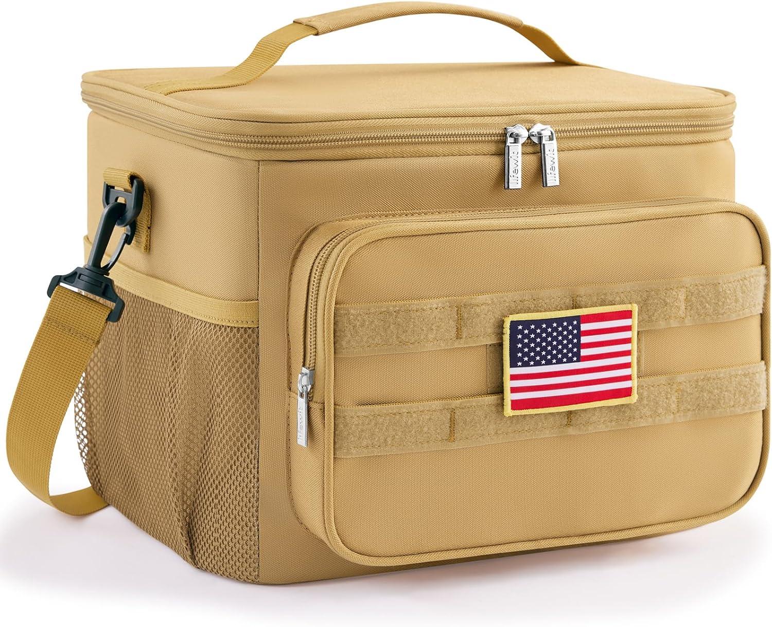image:imageLifewit Tactical Lunch Box for Men Insulated Lunch Bag 9L 12Can BlackBrown