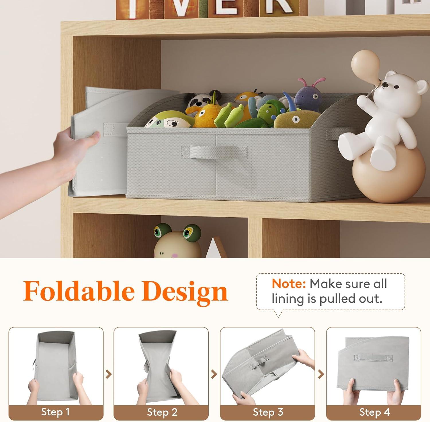 image:imageLifewit Trapezoid Closet Storage Bins for Shelf 6 Packs Nonwoven Closet Organizer Baskets with Handles Foldable Clothes Containers Boxes for Clothing Book Purse 23L Extra Large Light GrayLight Gray