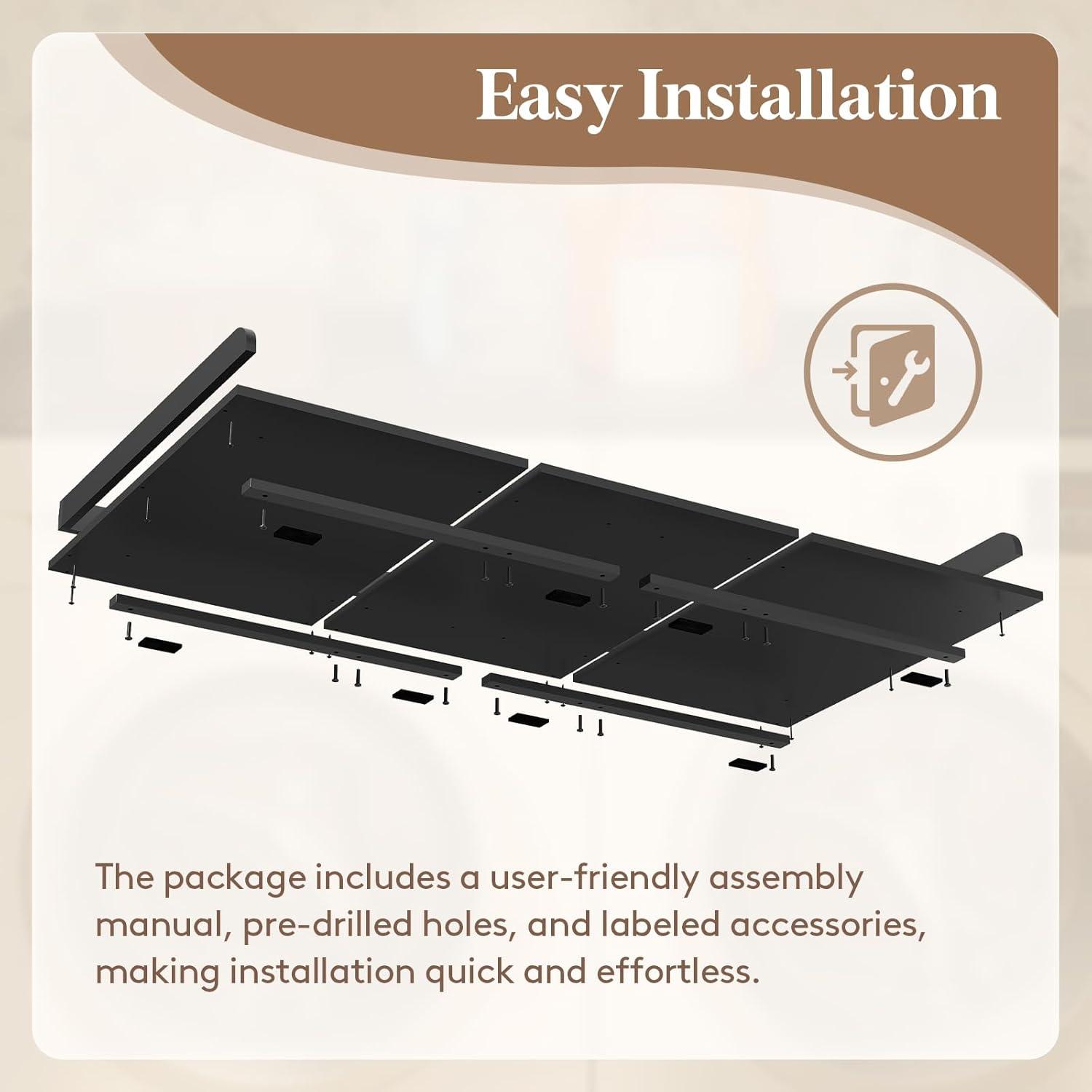 image:imageLifewit Washer Dryer Countertop Melamine Covers with Edge Rails for The Top Laundry Room Storage and Organization Spice Type Hold 200lbs Black 54 x 275Black