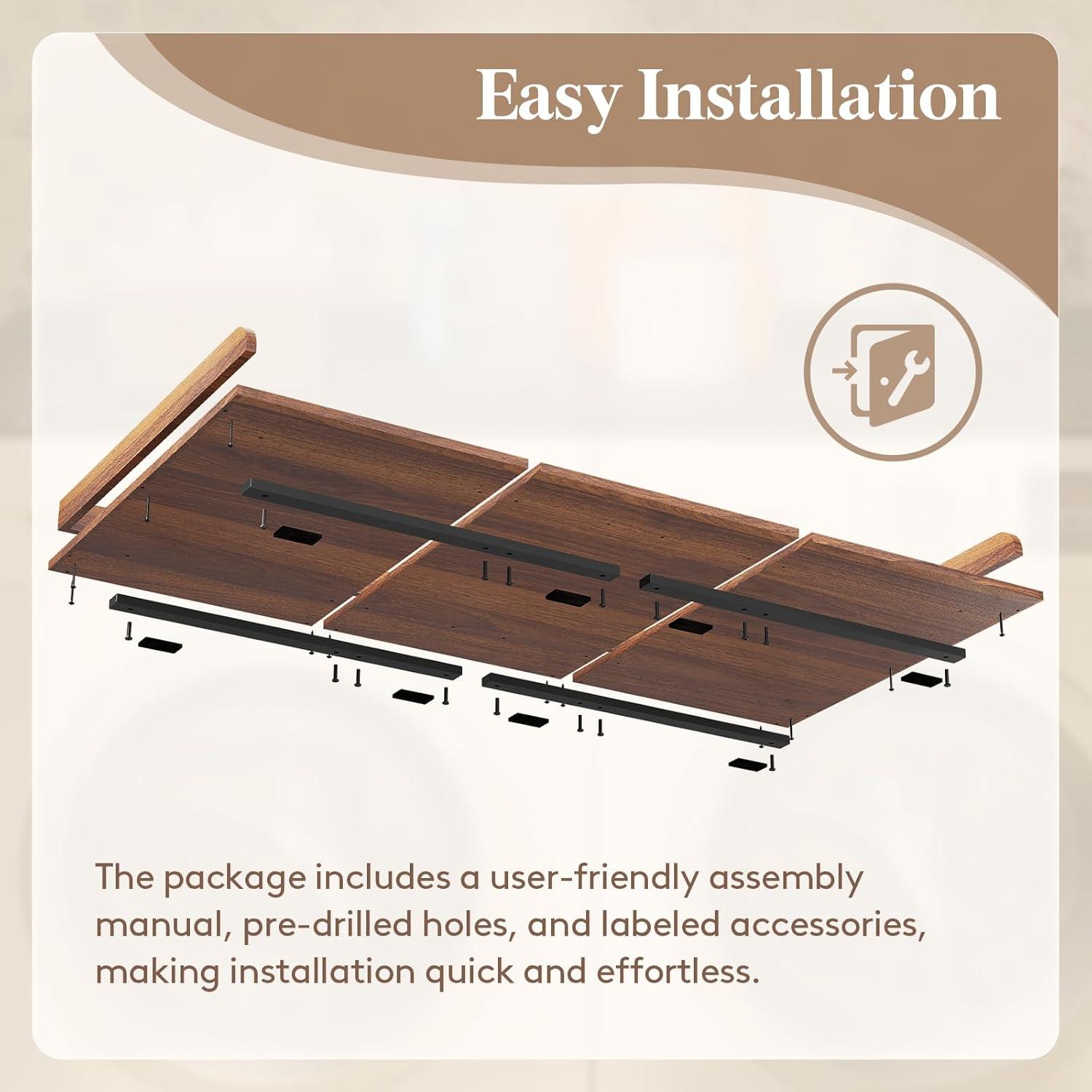 image:imageLifewit Washer Dryer Countertop Melamine Covers with Edge Rails for The Top Laundry Room Storage and Organization Spice Type Hold 200lbs Black 54 x 275Walnut