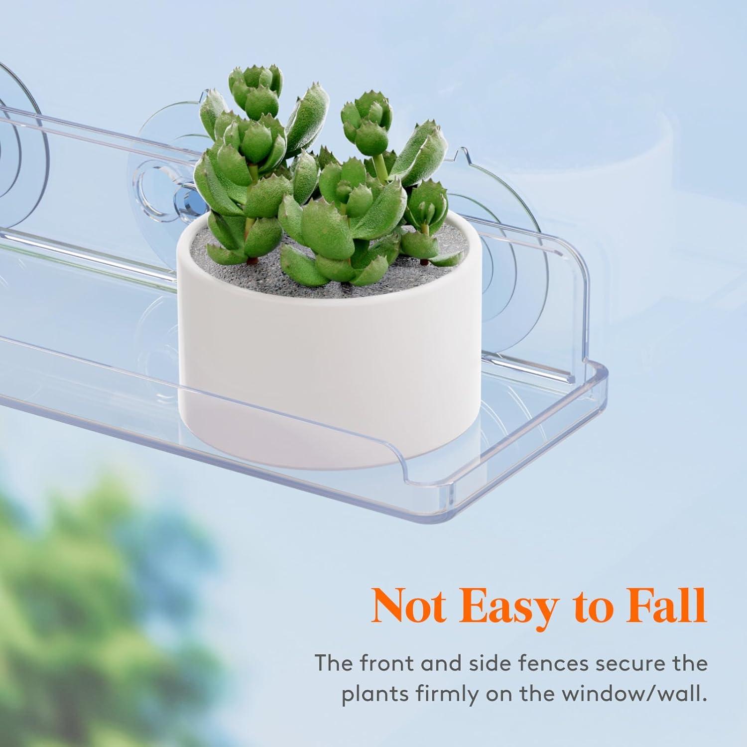 image:imageLifewit Window Plant Floating Shelves 146 x 36 inch 2 Pack Acrylic Suction Cup Shelf Window Sill Extender for Indoor Succulent Plants Micro Greens Seed Starter Pots Herb Planters4