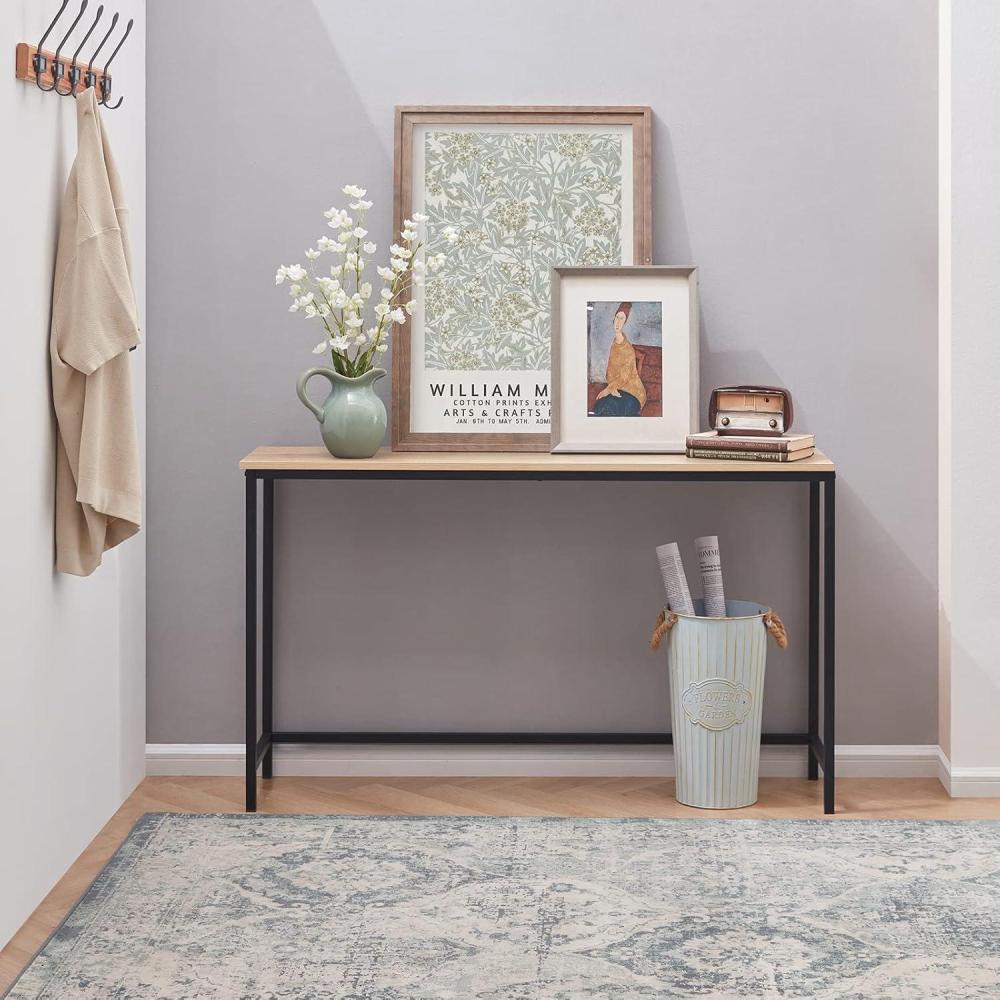 image:imageLifewit 394 Inch Console Table Narrow Sofa Table with Metal Frame for Living Room Industrial Entryway Table for Hallway Entrance Office Corridor Behind Sofa Grey OakLight Oak