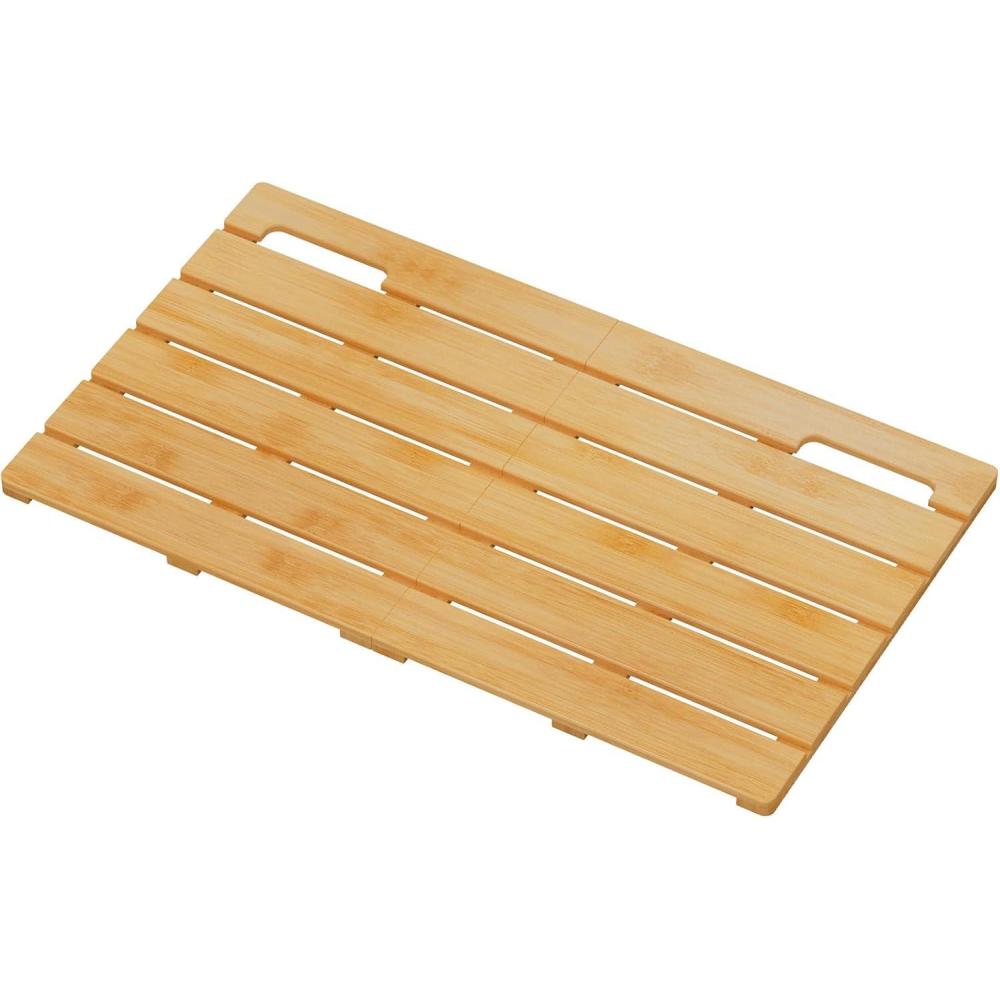 image:imageLifewit Bamboo Bath Mat for Non Slip Foldable Indoor amp Outdoor Floor Mat for BathroomWaterproof Shower Mat for Sauna Spa Pool Hold 300lbs 23 x 14 Wood 1 PcsWood