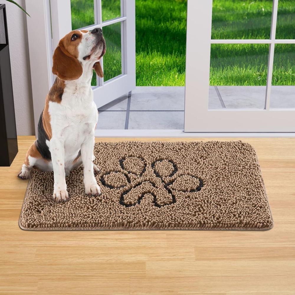 image:imageLifewit Chenille Doormat Traps Mud and Water Non Slip Entryway Rug for Muddy Shoes and Dog Paws Machine Washable Indoor Front Door Mat for Pet Entry Back Door Mud Room Gray 24  36Brown