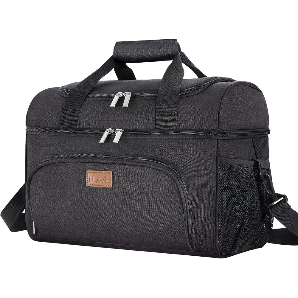 image:imageLifewit Insulated Cooler Bag 3248 Can Large Leakproof Beach Cooler Lightweight Portable Double Layer SoftSided Travel Ice Chest for Camping Kayaking Road Trips Grocery ShoppingBlack