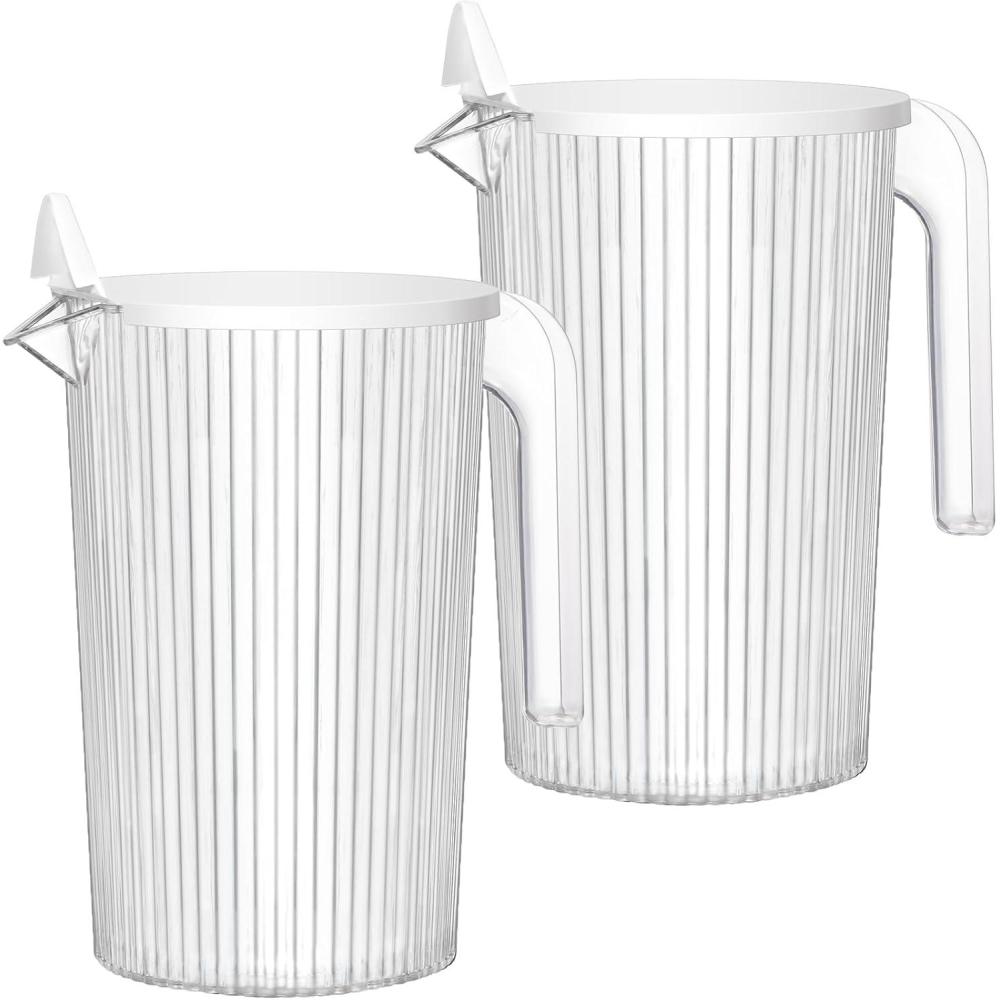 image:imageLifewit Pitcher with Lid 50 oz Water Jug BAP Free Plastic Containers Juice Ice Tea Drink Lemonade Pitchers for Fridge 3 Pack2