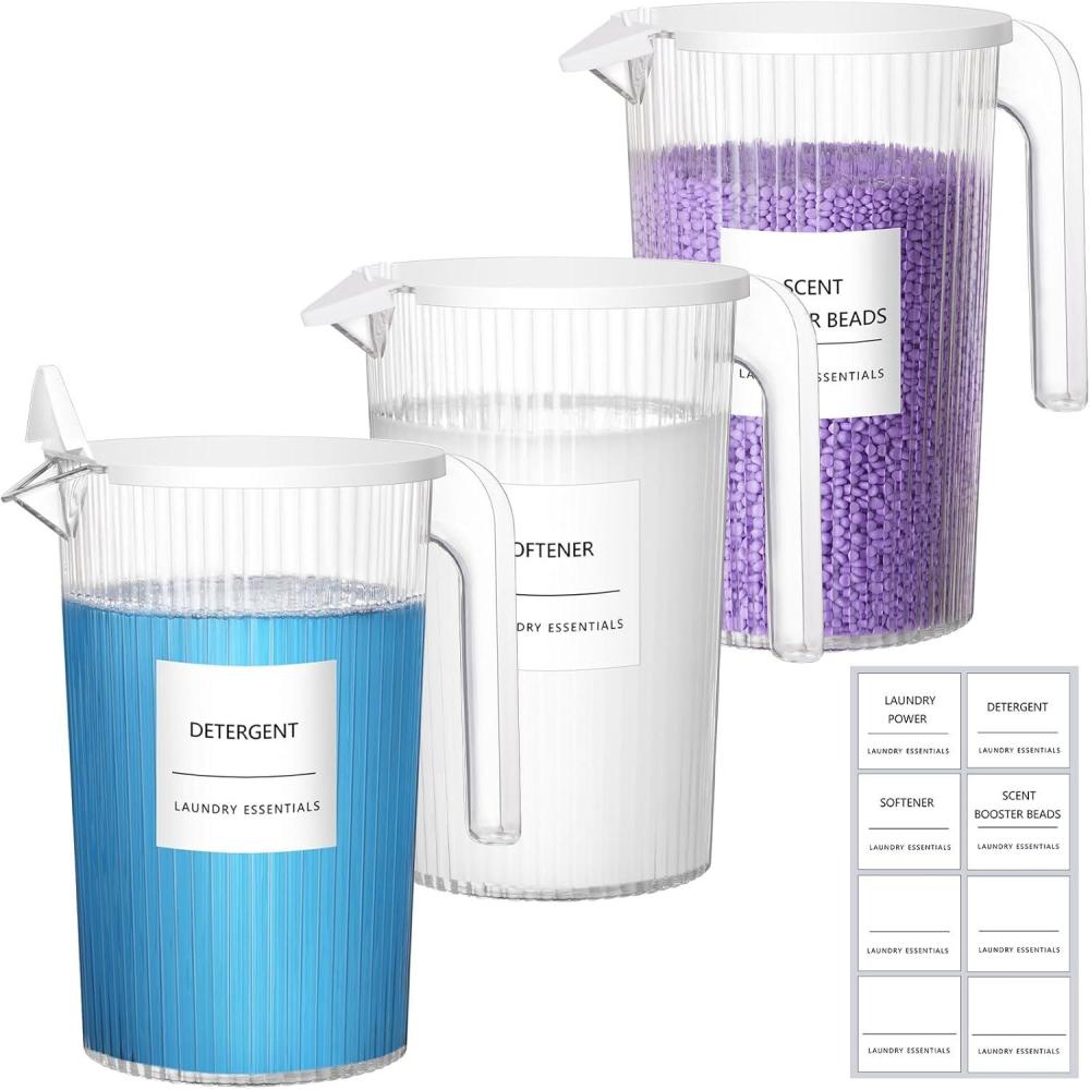 image:imageLifewit Pitcher with Lid 50 oz Water Jug BAP Free Plastic Containers Juice Ice Tea Drink Lemonade Pitchers for Fridge 3 Pack3