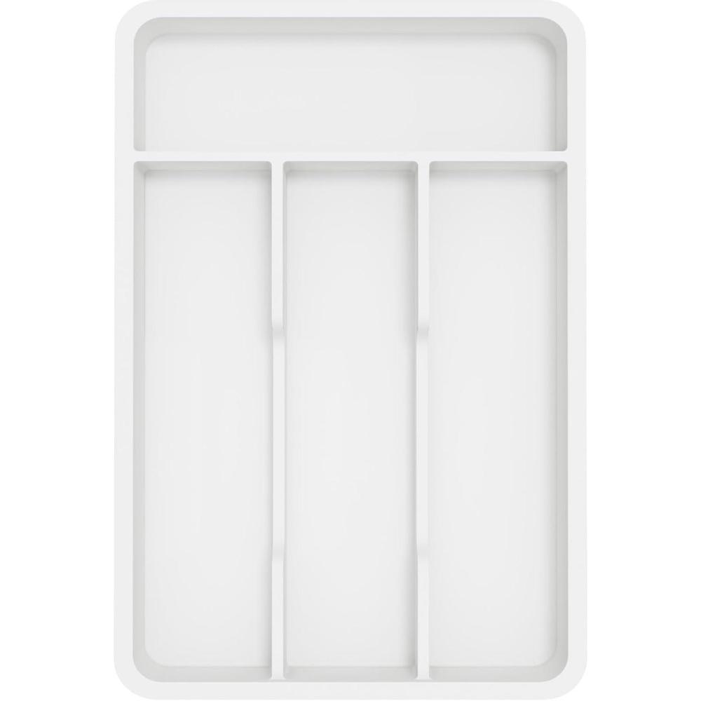 image:imageLifewit Silverware Drawer Organizer Tray Plastic Cutlery Storage for Kitchen Flatware and Utensil Holder Divider for Spoons Forks Knives Tableware 123 x 16 7 Slots BlackWhite