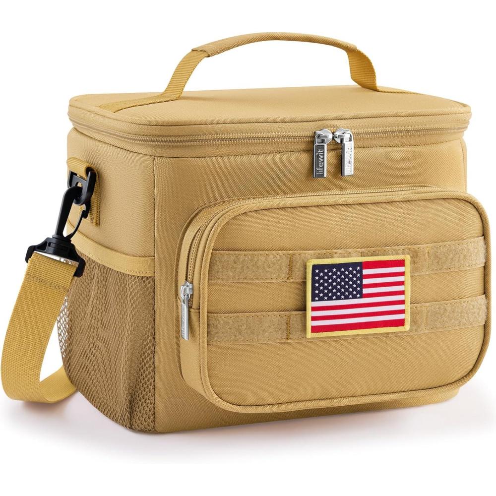 image:imageLifewit Tactical Lunch Box for Men Insulated Lunch Bag 9L 12Can BlackBrown