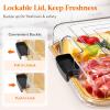 Lifewit 1 Compartment Melamine Charcuterie Board, 11 x 14 Inch Portable Cheese Board with Plastic Lockable Clear Lid, Travel Charcuterie Board Serving Platter with Cover for Snacks, Fruit, Appetizers(1 Compartment)