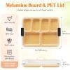 Lifewit 1 Compartment Melamine Charcuterie Board, 11 x 14 Inch Portable Cheese Board with Plastic Lockable Clear Lid, Travel Charcuterie Board Serving Platter with Cover for Snacks, Fruit, Appetizers(6 Compartment)