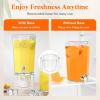 Lifewit 1 Gallon (128 OZ) Drink Dispensers for Parties 2 Pcs, 4L Plastic Beverage Containers with Stand for Juice/Tea/Soda/Water, Clear Ice Lemonade Dispensers with Lid & Leak-proof Spigot