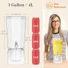 Lifewit 1 Gallon Drink Dispenser for Parties 3 Pcs, 4L Plastic Beverage Container with Stand for Juice/Tea/Soda & Lemonade, BPA Free Clear Water Pitcher with Spigot for Mimosa Bar, Party Hosting(2)