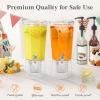 Lifewit 1 Gallon Drink Dispenser for Parties 3 Pcs, 4L Plastic Beverage Container with Stand for Juice/Tea/Soda & Lemonade, BPA Free Clear Water Pitcher with Spigot for Mimosa Bar, Party Hosting(2)