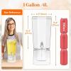 Lifewit 1 Gallon Drink Dispenser for Parties 3 Pcs, 4L Plastic Beverage Container with Stand for Juice/Tea/Soda & Lemonade, BPA Free Clear Water Pitcher with Spigot for Mimosa Bar, Party Hosting(1)