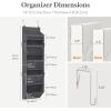 Lifewit 1 Pack Over the Door Organizer, Clear Window Hanging Storage with 4 Mesh Side Pockets, Anti Tilt 40 lbs Load Behind Door for Pantry, Nursery, Bathroom, Bedroom, Dorm, 5 Section, Gray(Gray)