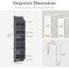 Lifewit 1 Pack Over the Door Organizer, Clear Window Hanging Storage with 4 Mesh Side Pockets, Anti Tilt 40 lbs Load Behind Door for Pantry, Nursery, Bathroom, Bedroom, Dorm, 5 Section, Gray(Grey)