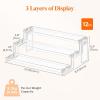 Lifewit 12 Inch Perfume Stand Organizer, 3 Tier Plastic Display Riser for Makeup, Skincare Vanity Storage, Cupcake, Figurine Holder, Bathroom, Bedroom, Room Decor, Clear, 1 Pack(Clear)