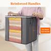 Lifewit 120L Extra Large Blanket Storage Bags, Foldable Comforter Storage with Reinforced Handles, Clothes Storage Containers for King Comforter, Bedding, Pillow, Sheet, Storage Bin with Lids 3 Pack(4)