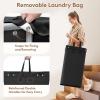 Lifewit 150L Large Laundry Basket with Wheels, Tall 2 Section Laundry Hamper Organizer, Rolling Laundry Cart with Steel Frame & Removable Bag for Luandry Room Bathroom Bedroom, White(Black)