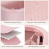 Lifewit 165L Laundry Basket with Lid, Large Laundry Hamper with Plastic Handles and Removable Bag, Foldable Tall Dirty Clothes Hampers for Laundry for Laundry Room, Bedroom, Bathroom, Dorm, Beige(Pink)