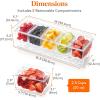 Lifewit 2 Pack Ice Chilled Condiment Caddy with 5 Containers(2.5 cup), Condiment Server with Separate Lids, Serving Tray Platter for Bar Accessories, Fruit, Salad, Taco, Party Garnish(3)