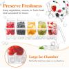 Lifewit 2 Pack Ice Chilled Condiment Caddy with 5 Containers(2.5 cup), Condiment Server with Separate Lids, Serving Tray Platter for Bar Accessories, Fruit, Salad, Taco, Party Garnish(3)