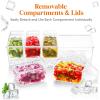 Lifewit 2 Pack Ice Chilled Condiment Caddy with 5 Containers(2.5 cup), Condiment Server with Separate Lids, Serving Tray Platter for Bar Accessories, Fruit, Salad, Taco, Party Garnish(2)