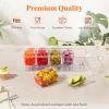 Lifewit 2 Pack Ice Chilled Condiment Caddy with 5 Containers(2.5 cup), Condiment Server with Separate Lids, Serving Tray Platter for Bar Accessories, Fruit, Salad, Taco, Party Garnish(1)
