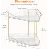 Lifewit 2-Tier Corner Bathroom Counter Organizer, Plastic Makeup Skincare Organizers Storage Countertop, Large Sink Cosmetic Perfume Shelf for Bedroom, Dresser, Kitchen, Vanity, Clear(Clear)
